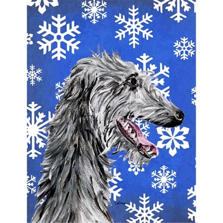 Carolines Treasures Scottish Deerhound Winter Snowflakes Flag Canvas House Size SC9789CHF